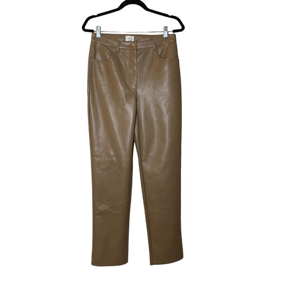 Wilfred The Melina Pant High-waisted Vegan Leather pants in Camel sz 8 - Picture 2 of 9